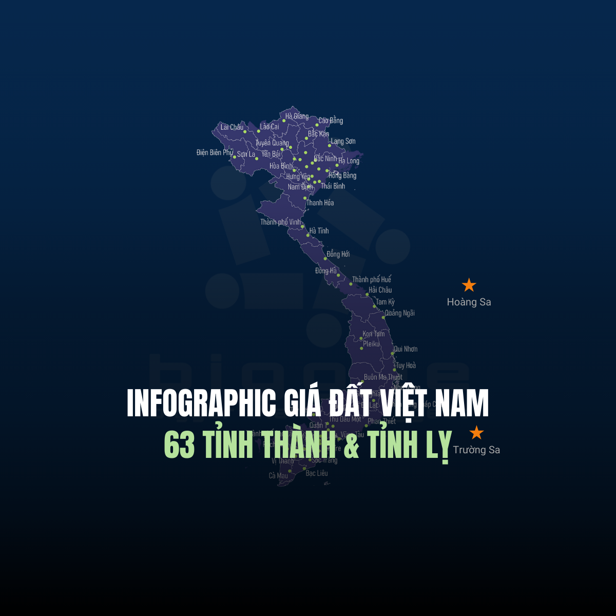 [Infographic] Bản đồ giá đất 63 tỉnh thành và 63 tỉnh lỵ