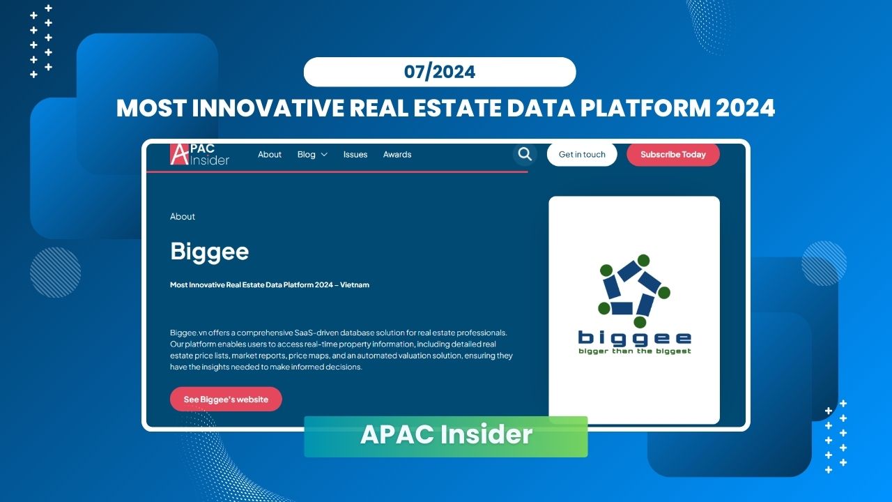 BIGGEE Most Innovative Real Estate Data Platform 2024